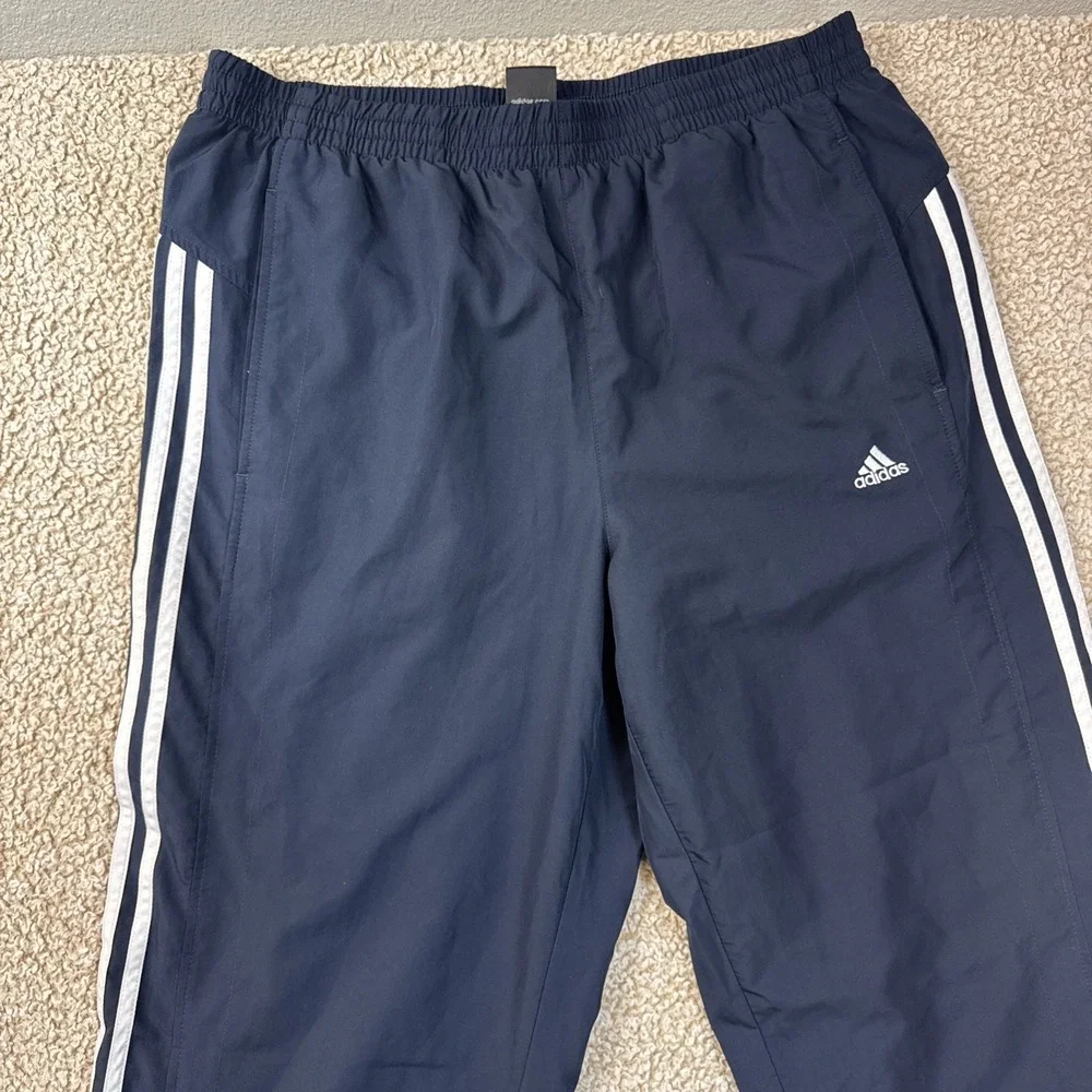 Y2K Vintage Adidas Climalite Clima365 Mens L Navy Blue Mesh Lined Track Pants